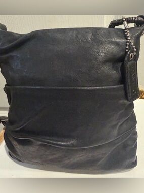 Danier Black Soft Leather Crossbody Bag